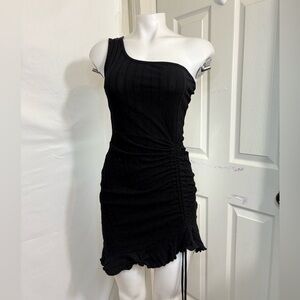 SHEIN Black One-Shoulder Dress